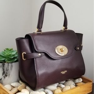 Coach Blake carryall oxblood top handle leather purse